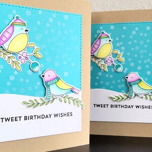 Winter Songbird Birthday Card, Greeting Card for Bird Lover, Birder Gift, Tweet Birthday Wishes