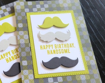 Mustache Birthday Card, B-Day Card for Guy