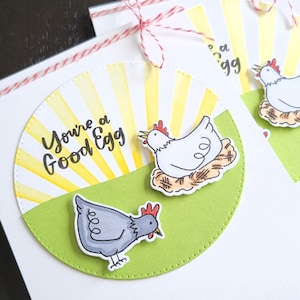 Tarjeta de agradecimiento para gallinas, tarjeta de cumpleaños para gallinas granjeras, tarjeta de amistad para pollitos, eres un buen huevo