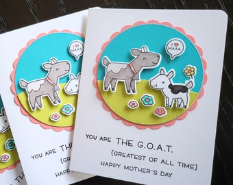 Goat Mother's Day Card, I Love Maa, The G.O.A.T Mom's Day Card