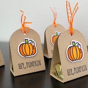 Halloween Treat Boxes Set of 10, Thanksgiving Table Decor, Hey Pumpkin