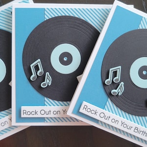 Vinyl Record Birthday Card, Musician Gifts, B-day Card for Rocker, Greeting Cards for Men, For the Record
