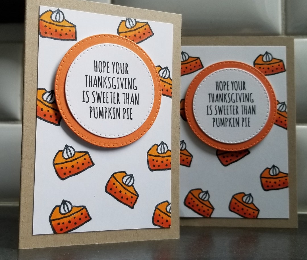 Funny Thanksgiving Cards Set of 2 Pumpkin Pie Cards Fall - Etsy