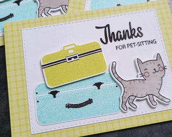 Cat Sitter Thank You Card: Handmade Pet Sitting Note