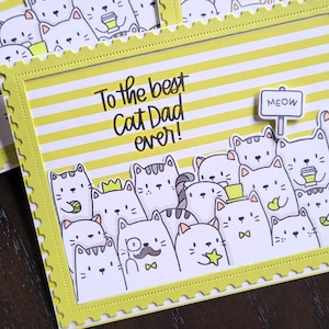 Biglietto di auguri per la festa del papà per un papà gatto
