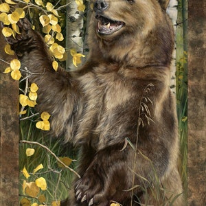 Bear Digital Panel Wild & Playful Collection from Penny Rose Fabrics 100% Cotton Fabric - PD7820-BEAR - Free shipping U.S.