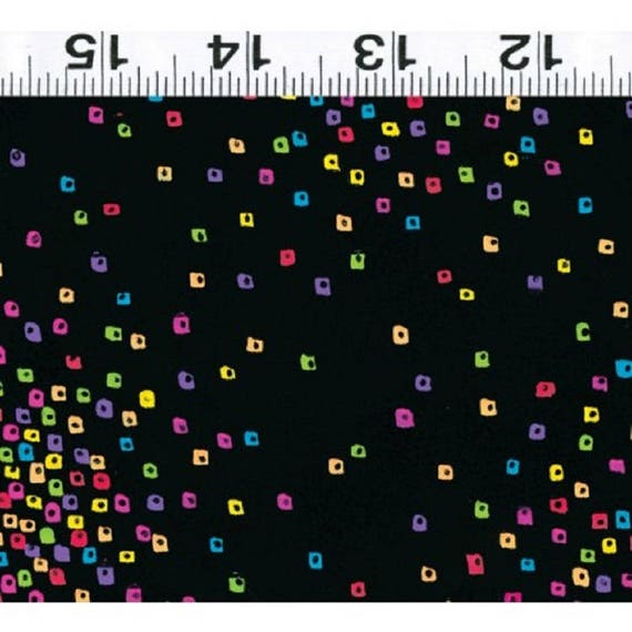 Laurel Burch Black Basic Confetti From Clothworks 100 Cotton Etsy