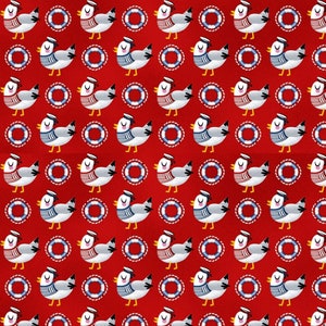 1 Yard Whale of a Time by Sarah Prosser from Studio E 100% Cotton Nautical Quilt Fabric 4408 88 Seagulls - Free Shipping U.S.