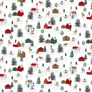 Peace and Goodwill Chalets by Anna Cheng from Studio E 5207-68 Cotton Christmas fabric - Free Shipping U.S.