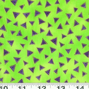 Laurel Burch Basic Triangle Lime from Clothworks 100% cotton quilt fabric Y0841-18M - By the Yard - Free shipping U.S.