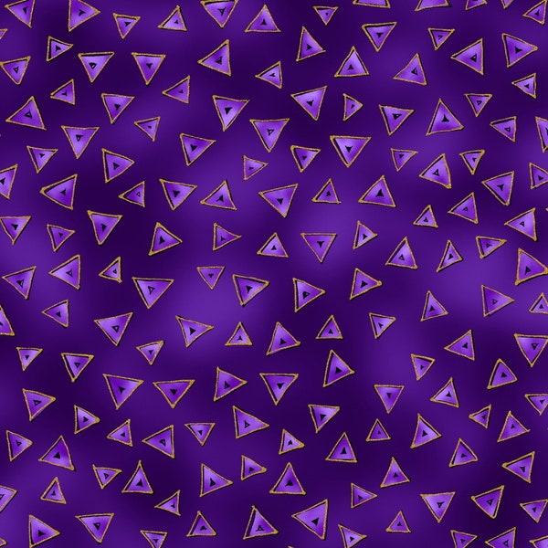 Laurel Burch Basic Triangle Purple from Clothworks 100% cotton quilt fabric Y0841-28M - By the Yard - Free shipping U.S.