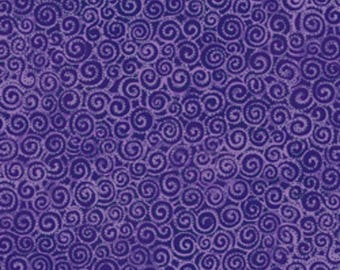 Laurel Burch Basic Swirl Dark Purple from Clothworks 100% cotton quilt fabric Y1293-28 - By the Yard - Free shipping U.S.
