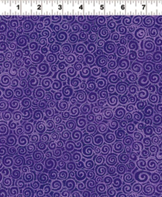 Laurel Burch Basic Swirl Dunkellila von Clothworks 100% Baumwolle