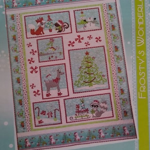 Frosty's Wonderland quilt pattern from Cherry Blossoms Quilting 56" x 85" - free shipping U.S.