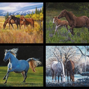 Horses Pillow Panel High Horses Digital Panel from Riley Blake Fabrics Cotton Fabric - PPD11125-PILLO - Free shipping U.S.