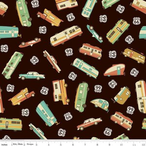 Anderson Design Group Collection Riley Blake Designs の Route 66 メイン ファブリック - C15010 ブラック 米国への送料無料