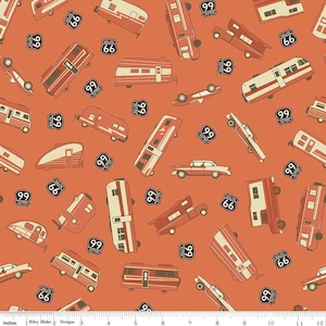 Anderson Design Group Collection Riley Blake Designs の Route 66 メインファブリック - C15010 Sunset 米国への送料無料