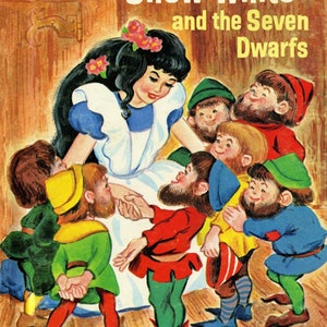 Snow White Vintage Storybook Panel by Four Seasons David Textiles 100% Cotton Fabric  BW01510C1 36&quot; x 42&quot; Free shipping U.S.