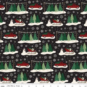 Christmas Traditions Tree Lot door Dani Mogstad van Riley Blake Designs - C9590 Black Gratis verzending VS