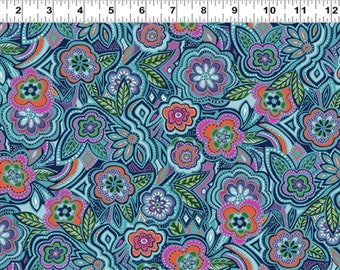 Laurel Burch Fiesta Horses Floral from Clothworks 100% cotton quilt fabric Y3412-103 - By the Yard - Free shipping U.S.