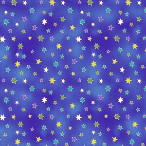 Celestial Magic Stars by Laurel Burch from Clothworks 100% cotton quilt fabric Y3166-30 Dark Blue - By the yard  - Free shipping U.S.