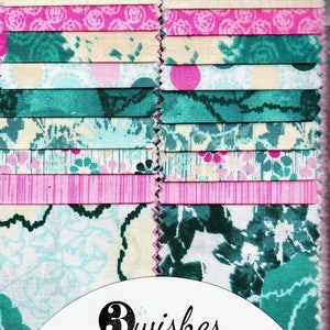 Electric Floral 2.5&quot; Strips by 3 Wishes Fabric - 20 Strips - 100% Cotton Quilt Fabric  Free Shipping U.S.