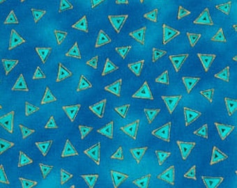 Laurel Burch Basic Triangle Dark Aqua from Clothworks 100% cotton quilt fabric Y0841-34M - By the Yard - Free shipping U.S.
