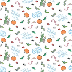 James and the Giant Peach Fabric by Roald Dahl Collection from Riley Blake Designs Cotton Fabric - C7741 White  Free shipping U.S.