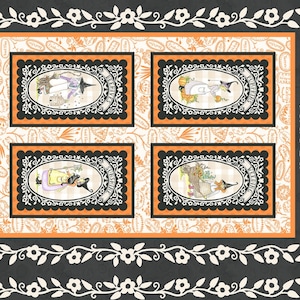 Spellcaster&#39;s Garden Halloween Panel by Meg Hawkey of Crabapple Hill from Maywood Studio 24&quot; x 42&quot; 9810M-KJ- Free Shipping U.S.