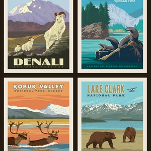 Coussin Alaska, panneau 1 National Park, collection Anderson Design Group de Riley Blake Designs - PP9484R-ALA1 Livraison gratuite