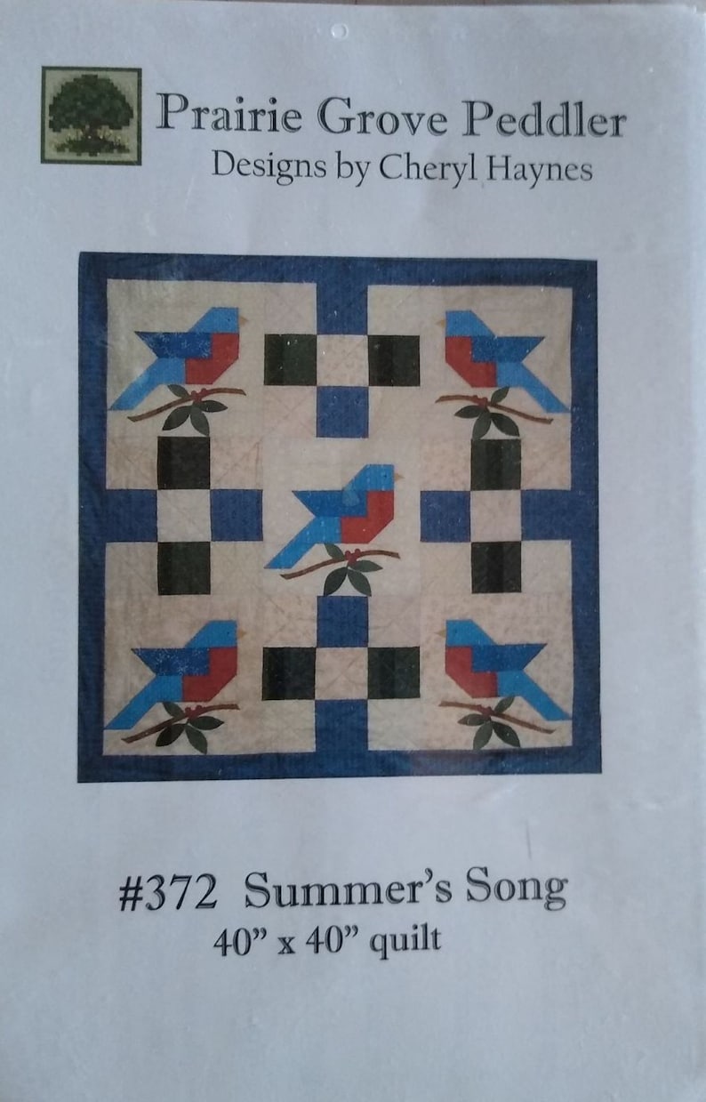 Summer's Song Quilt Pattern by Prairie Grove Peddler 40" X 40"pg372 ...