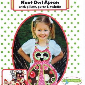 Hoot Owl Apron with Pillow, Purse & Owlette Patterns from The Apron Lady Designs Child Sizes 2-8 AS521 - Free shipping U.S.