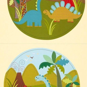 Dino Dinosaur Panel from Michael Miller Cotton Quilt Fabric CX5874-Mult-D 24&quot; x 42&quot;- Free Shipping U.S.