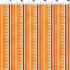 Laurel Land Stripe by Laurel Burch from Clothworks Y1783-36M Orange - By the yard  - Free shipping U.S.