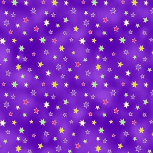Celestial Magic Stars by Laurel Burch from Clothworks 100% cotton quilt fabric Y3166-46 Dark Eggplant - By the yard  - Free shipping U.S.
