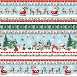 Peace and Goodwill Stripe by Anna Cheng from Studio E 5205-18 Cotton Quilt Christmas Fabric  - Free Shipping U.S.