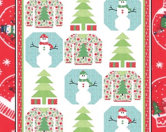 Christmas Fun Quilt pattern by Coach House Designs 62" x 74" CHD-1839- Free Shipping U.S.