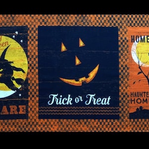 Jeepers Creepers Halloween Panel von Dan DiPaolo Clothworks Patchworkstoff 100% Baumwolle Y1912-36 Orange - Kostenloser Versand U.S.