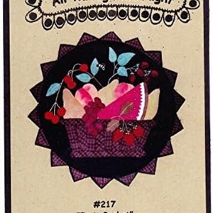 Fruit Basket Wool Applique Pattern from All Through the Night 20&quot; Circle #217 - Free Shipping U.S.