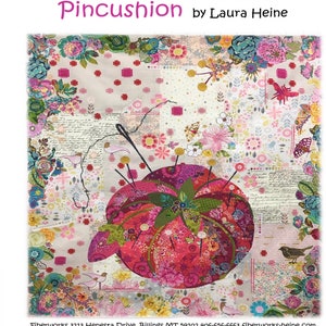Fiberworks の Laura Heine によるピンクッション コラージュ キルト パターン - LHFWPINCUS30 - 米国送料無料