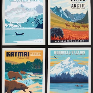 Oreiller Alaska, panneau 2 National Park, collection Anderson Design Group de Riley Blake Designs - PP9485R-ALA2 Livraison gratuite