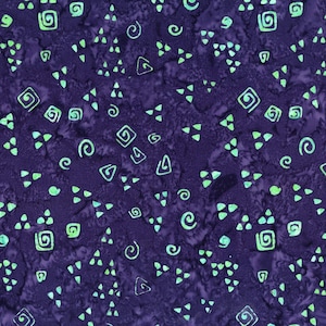 1 Yard Flying Colors Batik by Laurel Burch 100% Cotton Batik Fabric Y2868-28 Dark Purple Geo Free shipping U.S.