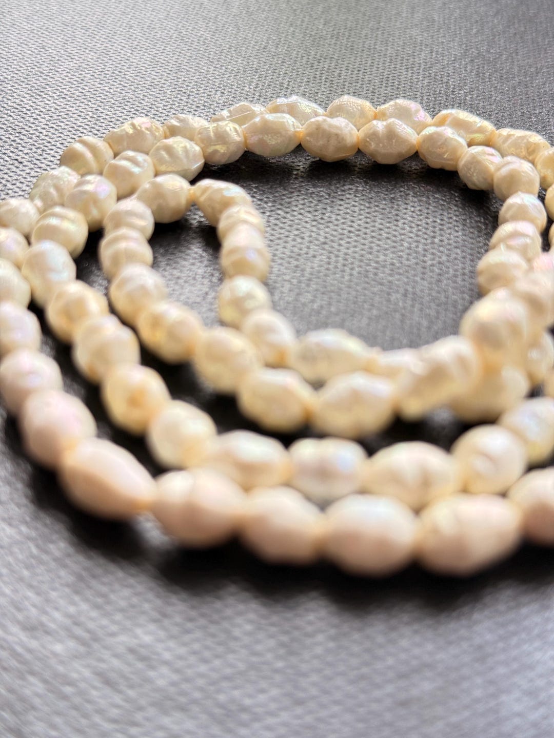 Shells Irregular Vintage Mother of Pearl Necklace, Irregular Shell Bead Strand, Baroque ...