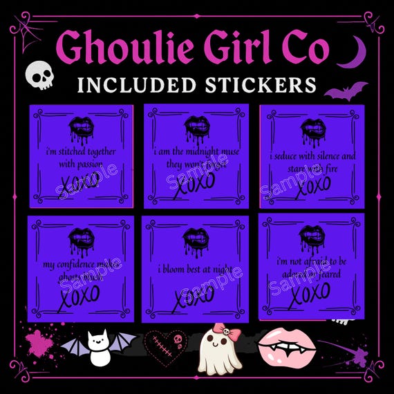 Ghoulie Girl Co Goth Sticker Bundle, Purple & Black (Digital Download)