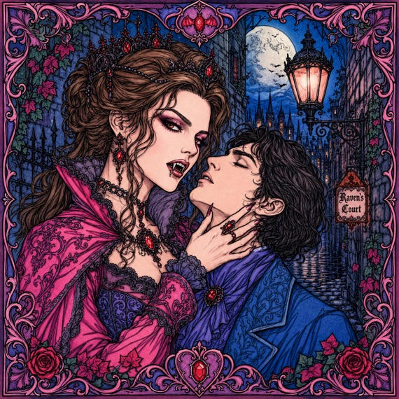 Victorian Nights Gothic Coloring Book | 19 Printable Adult Pages (Digital Download)
