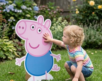 George Pig Standee SVG PNG PDF | Birthday Party Decor (Digital Download)