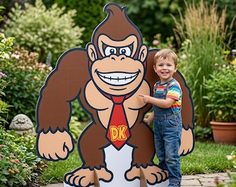Donkey Kong Standee PNG SVG Bundle, Video Game Birthday Party Decor (Digital Download)