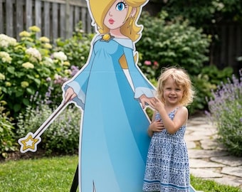 Princess Rosalina Standee PNG SVG Bundle, Mario Party Cutout Birthday Decoration, Life Size Standee Digital Download, Printable Party Decor
