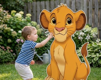 Simba standee-uitsparing | Lion King-verjaardagsfeestdecor (digitale download)