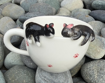 Custom Pet Portrait Mug – Personalized Cat or Dog Illustration